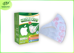 KHẨU TRANG EM BÉ HELLO KIDS 3D ( Họa tiết Hello Kitty - 10 Cái/hộp )